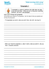 Worksheets for kids - paragraphs-1
